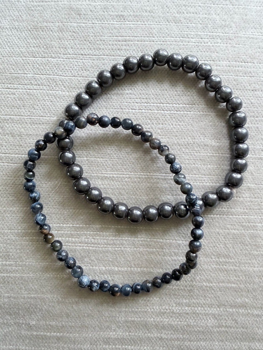 Beaded Bracelet Set - Gunmetal Gray